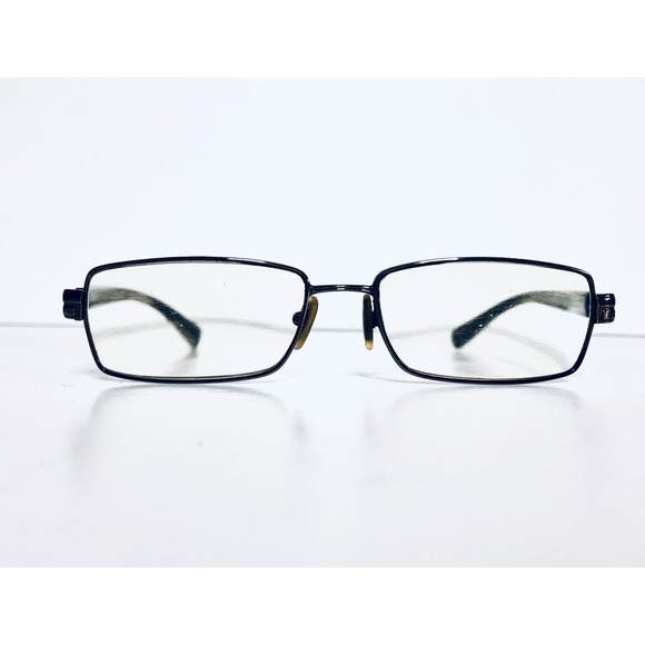 Versace Accessories - Versace Silver Metal Rectangular Glasses w Tortoise Temples Italy MOD 53 16 135